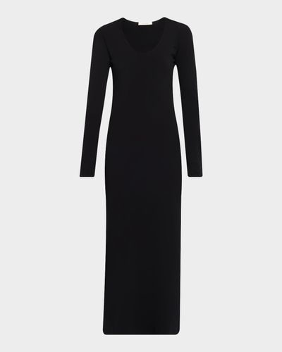 THE ROW Mavy Scoop-Neck Long-Sleeve Ankle Dress