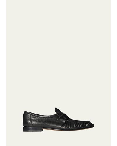 The Row Men's Soft Grained Leather Penny Loafers
