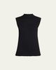 THE ROW Oakson Funnel-Neck Textured Silk Sleeveless Top - 1