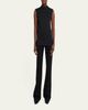 THE ROW Oakson Funnel-Neck Textured Silk Sleeveless Top - 2