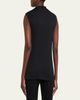 THE ROW Oakson Funnel-Neck Textured Silk Sleeveless Top - 3