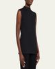 THE ROW Oakson Funnel-Neck Textured Silk Sleeveless Top - 4
