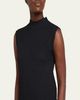 THE ROW Oakson Funnel-Neck Textured Silk Sleeveless Top - 5