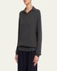 THE ROW Oashi Cashmere Knit Polo Top - 4