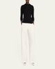 THE ROW Octavo Funnel-Neck Silk Rib Long-Sleeve Top - 2