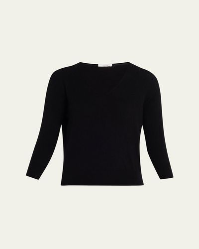 THE ROW Orchidea Cashmere Knit V-Neck Top