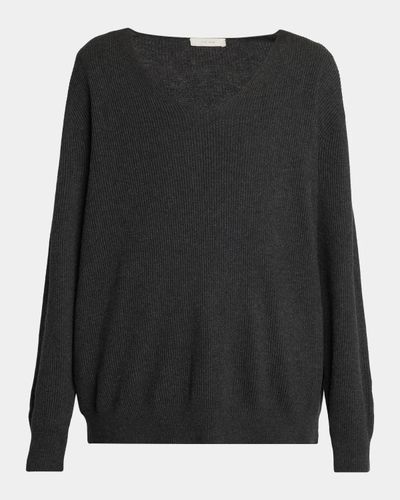 The Row Phef Cotton-Cashmere Ribbed Top