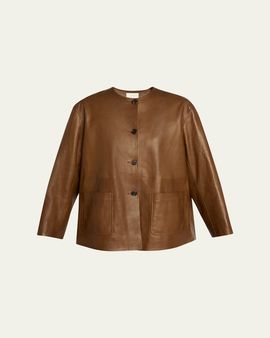 THE ROW Quintus Leather Single-Breasted Jacket