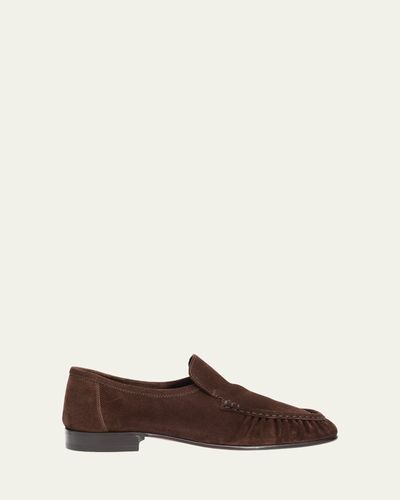THE ROW Soft Moccasin Two Suede Loafers