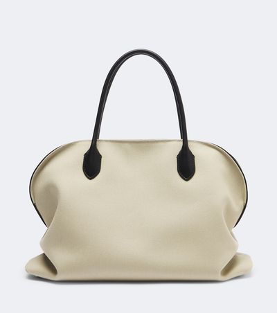 The Row The Row Agnes 15 leather-trimmed canvas tote bag