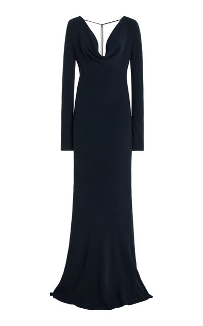 The Row The Row Altan Draped Silk Gown Navy
