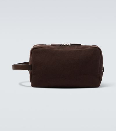 The Row The Row Astra leather-trimmed canvas pouch