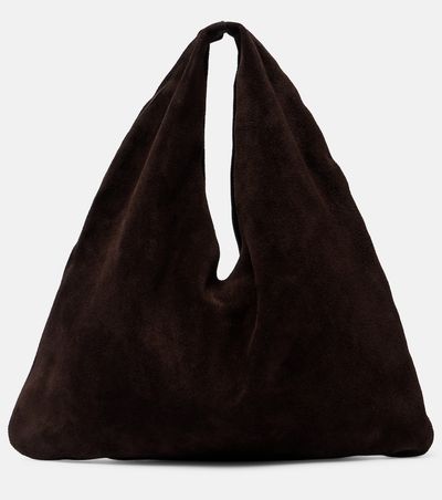 The Row The Row Bindle Small suede top-handle bag