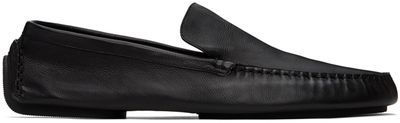 The Row The Row Black Lucca Slip-On Loafers