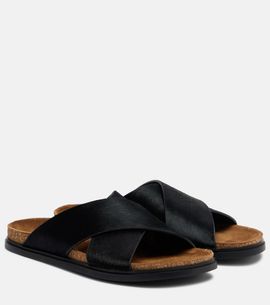 The Row The Row Cross calf hair sandals