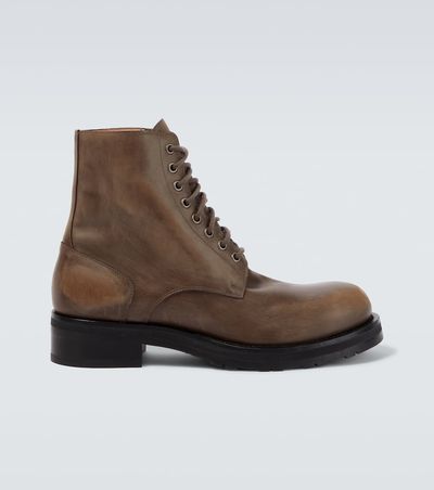 The Row The Row Distressed leather combat boots