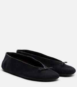 The Row The Row Fay bow-detail cotton ballet flats