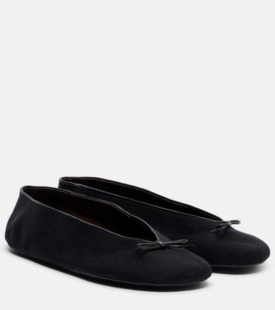 The Row The Row Fay bow-detail cotton ballet flats