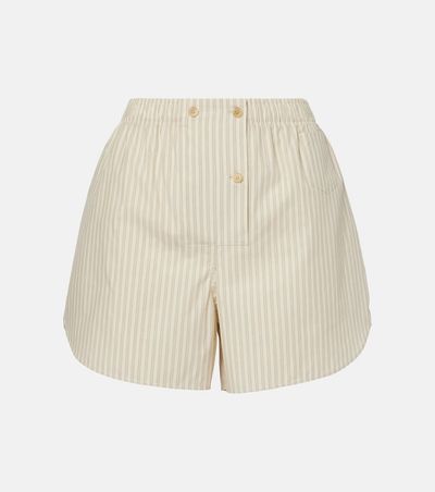The Row The Row Nicasia striped cotton poplin shorts
