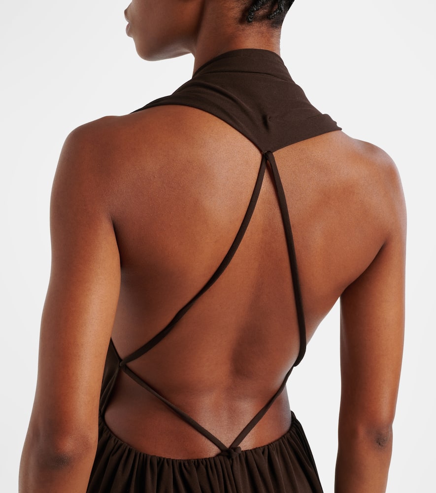 the row brown dress BROWN VISCOSE KNIT MAXI DRESS  Suit Negozi Row