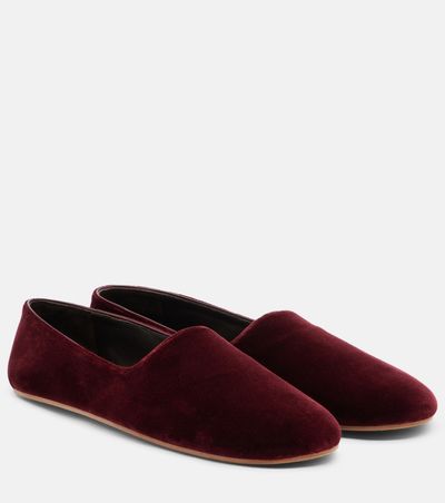 The Row The Row Ponti velvet slip-on shoes