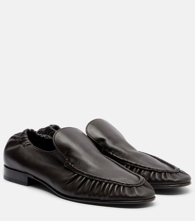 The Row The Row Soft ruched leather loafers