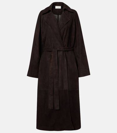 The Row The Row Solana suede wrap coat