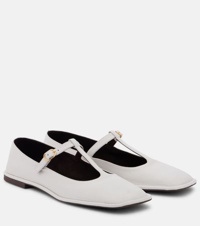 The Row The Row Square T-Strap leather ballet flats