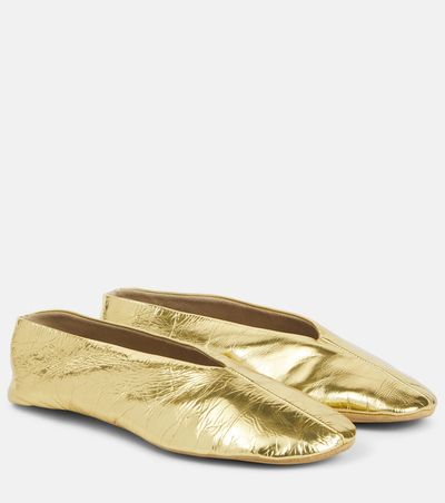 The Row The Row Stella metallic leather ballet flats
