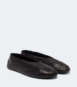 The Row The Row Stella shearling-trimmed leather ballet flats