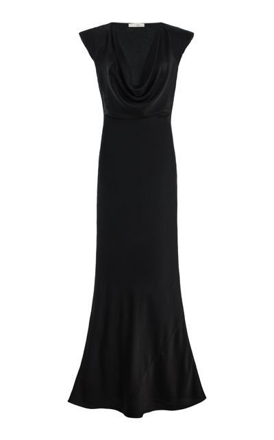 The Row The Row Tefra Draped Satin Gown Black