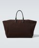 The Row The Row Timo leather-trimmed canvas tote bag - 1