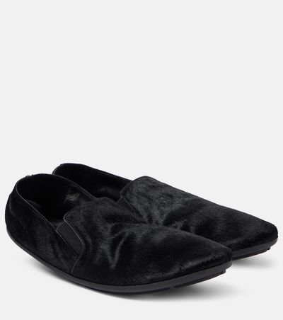 The Row The Row Vincit pony hair slip-on shoes