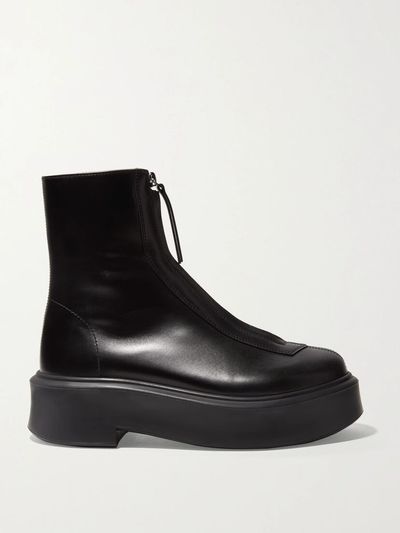 THE ROW Zipped leather ankle boots