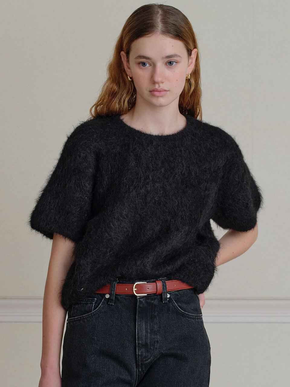THE RYE Alpaca Half Sleeve Knit (Black)