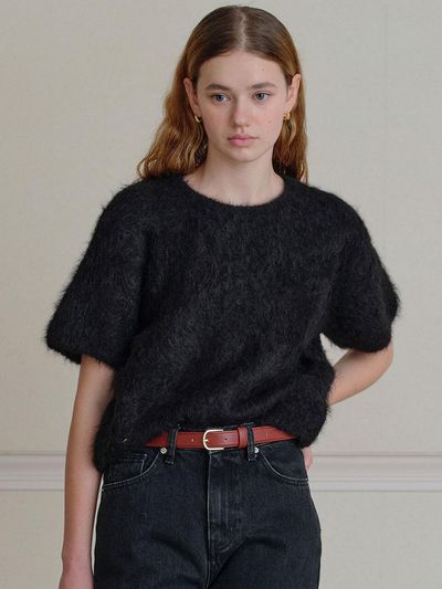 THE RYE Alpaca Half Sleeve Knit (Black)