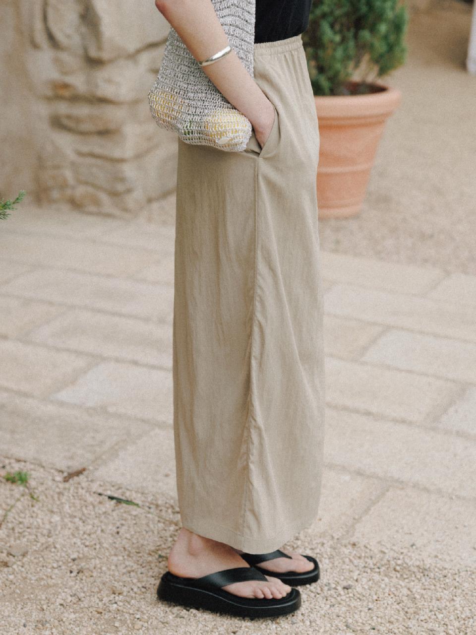 THE RYE Banding Slit Skirt(Beige)