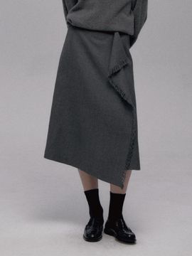 THE RYE Botton Wrap Skirt (Gray)