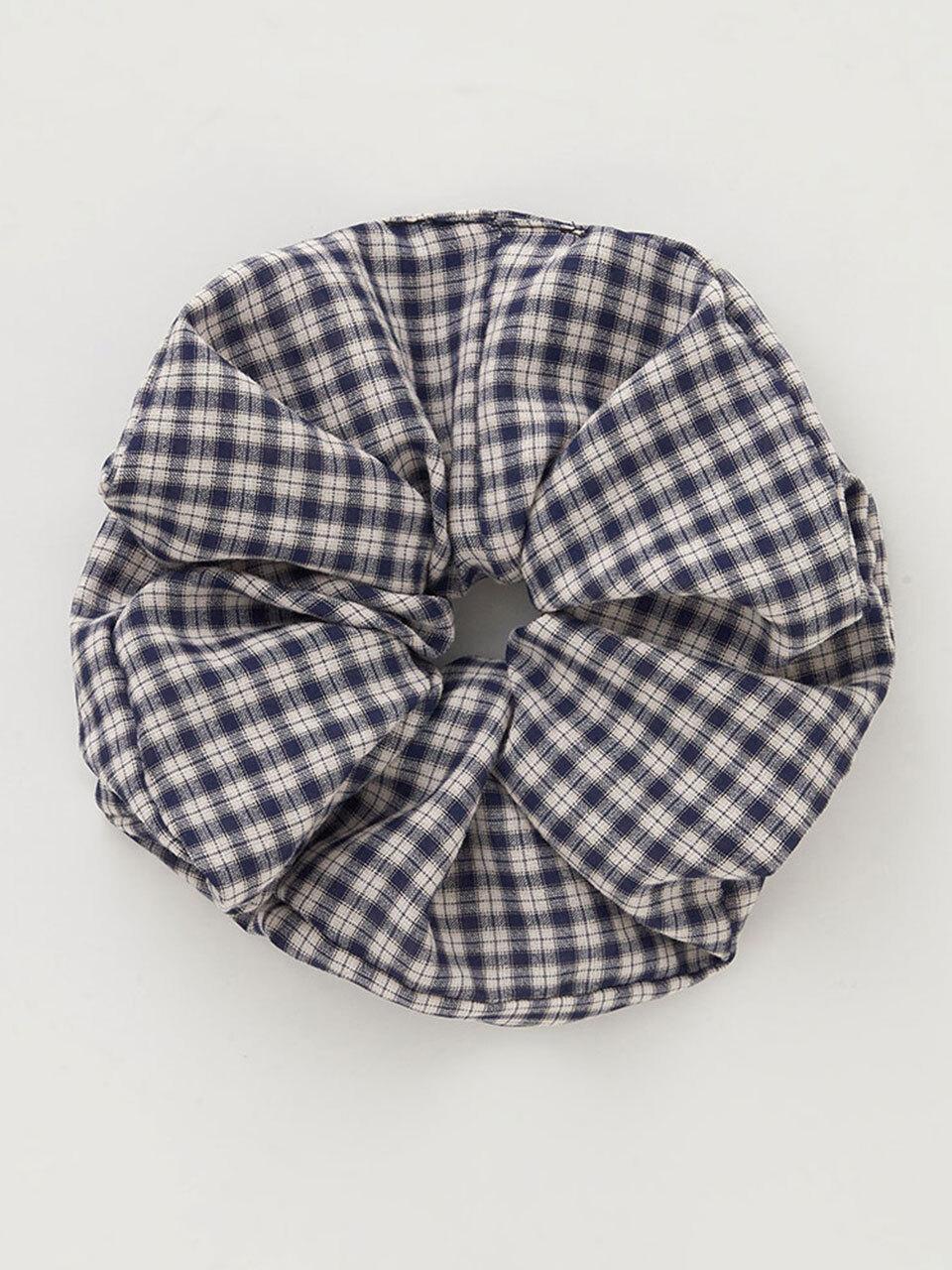 THE RYE Check L Scrunchie [Navy]