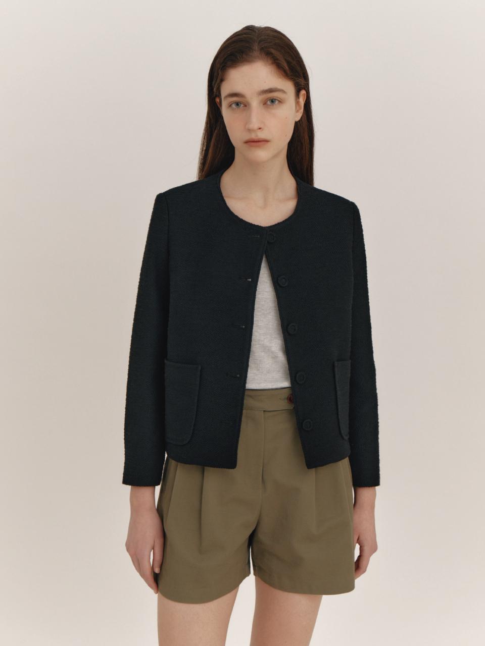 THE RYE Classic Tweed Jacket (Black)