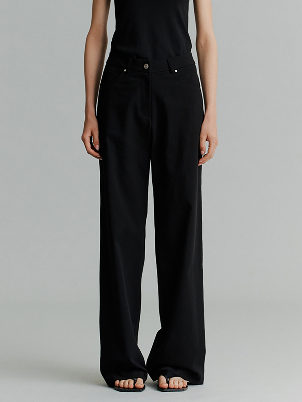 THE RYE Cotton Straight Pants _Black