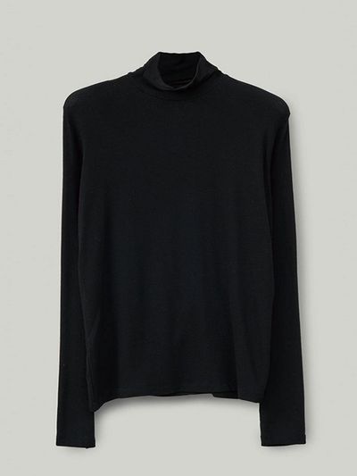 THE RYE French Turtleneck Top (Black)