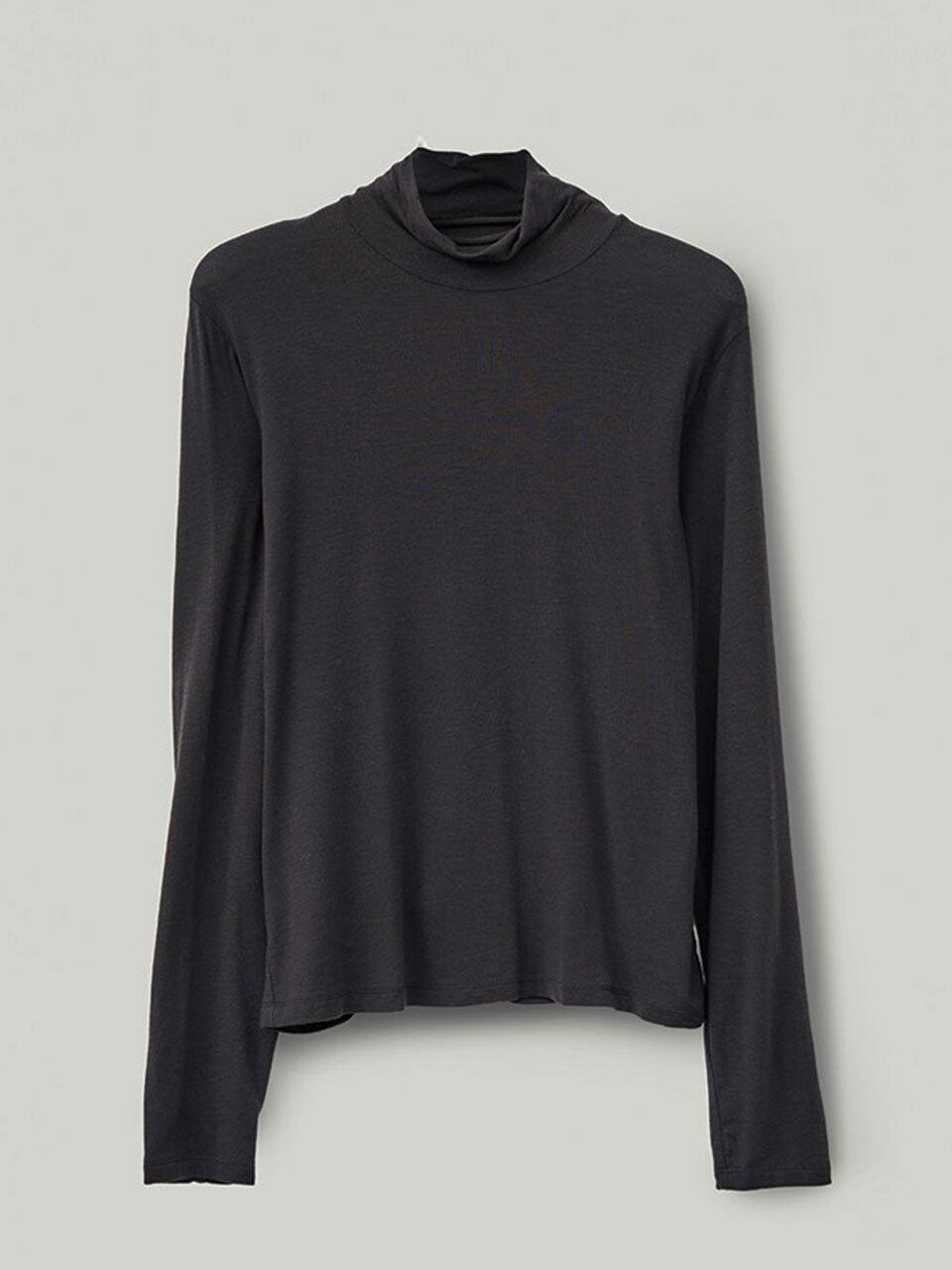 THE RYE French Turtleneck Top (Charcoal)
