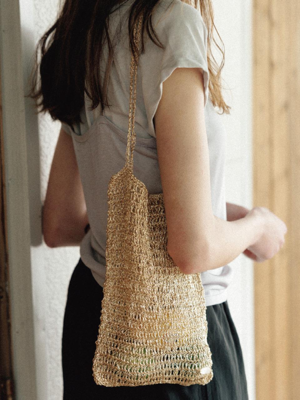 THE RYE Hand knitted bag (Gold)