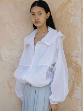 THE RYE Hooded Windbreaker Jacket [White]