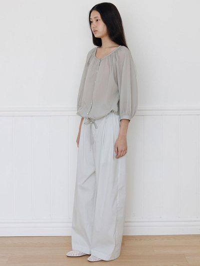 THE RYE Pintuck Banding Pants [Light Grey]