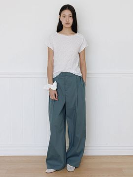 THE RYE Pintuck Banding Wide Pants [Green]