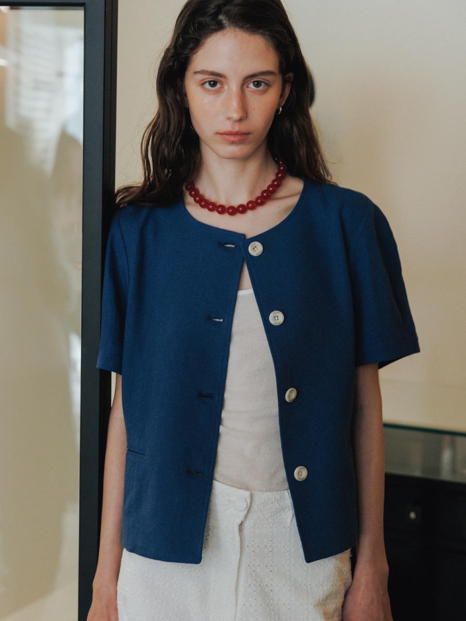 THE RYE Round Half Jacket_Blue