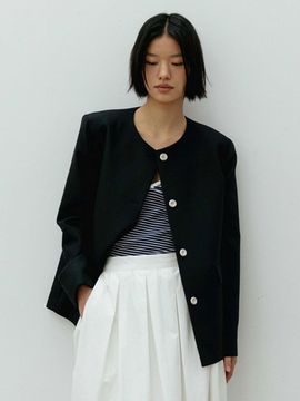 THE RYE Round Midi Jacket [Dark Navy]