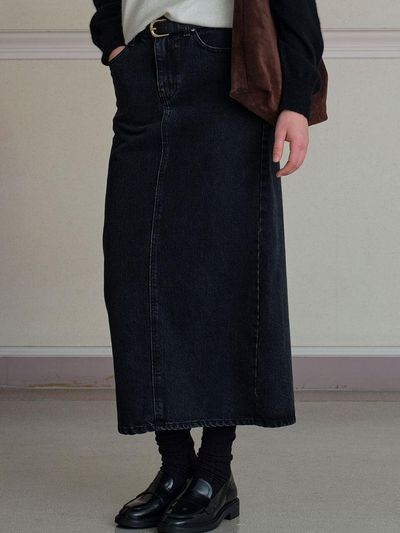 THE RYE Slit Denim Skirt